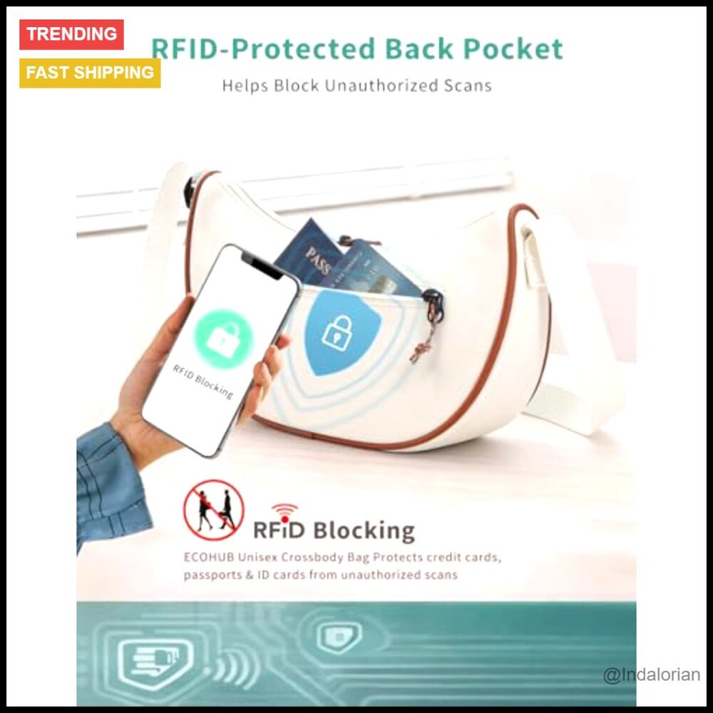 Structured Crescent Crossbody Bag Lightweight Nyl… - image 5